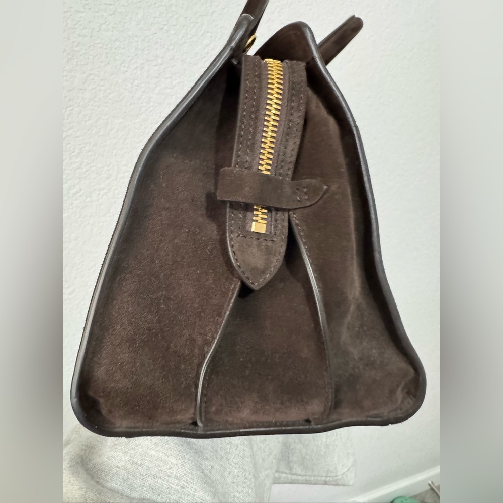 Metier London Private Eye Bag in Chocolate Suede - Picture 7 of 12